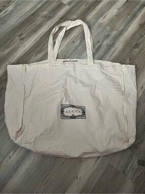 Gucci Cream Canvas Tote Bag